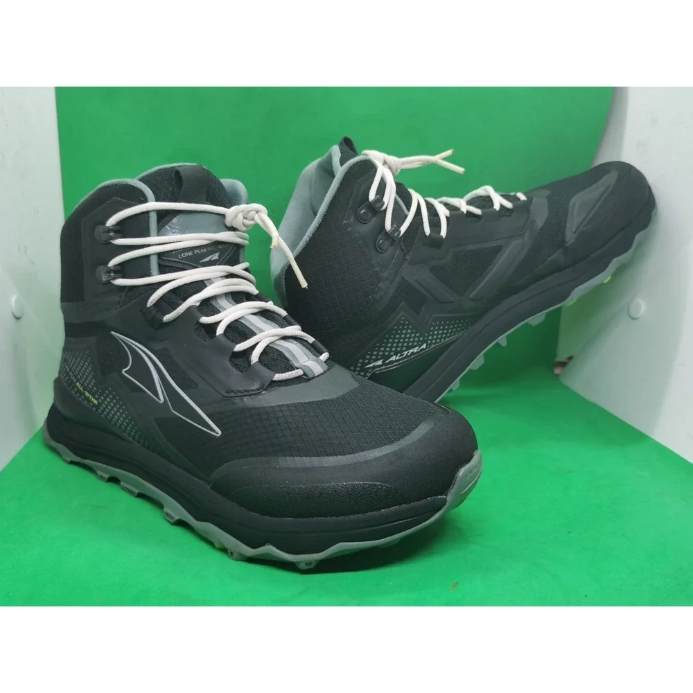 Altra Lone Peak All Weather Mid Hiking Shoes Black Waterproof Womens Size US 9.5